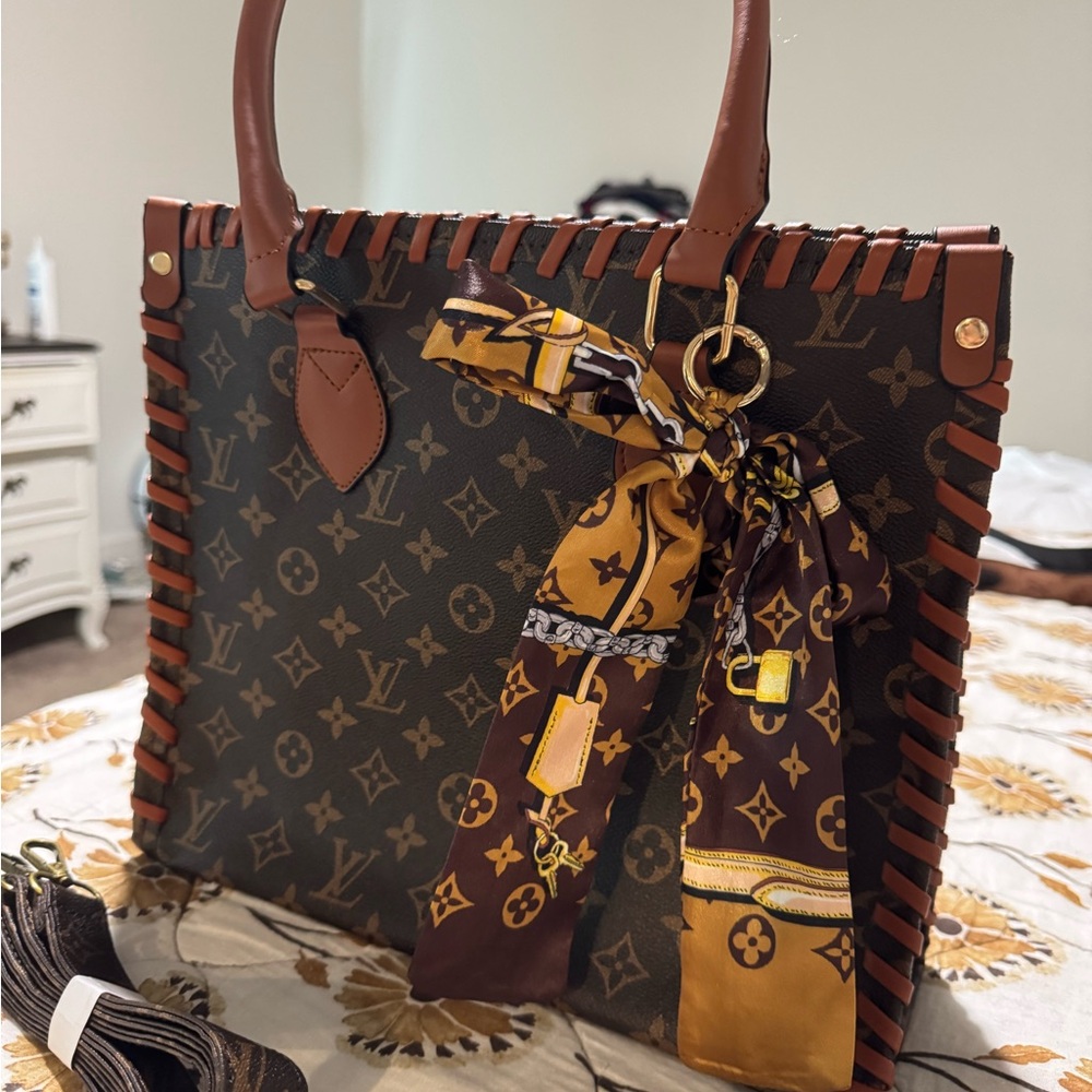 Brown monogram Tote Bag